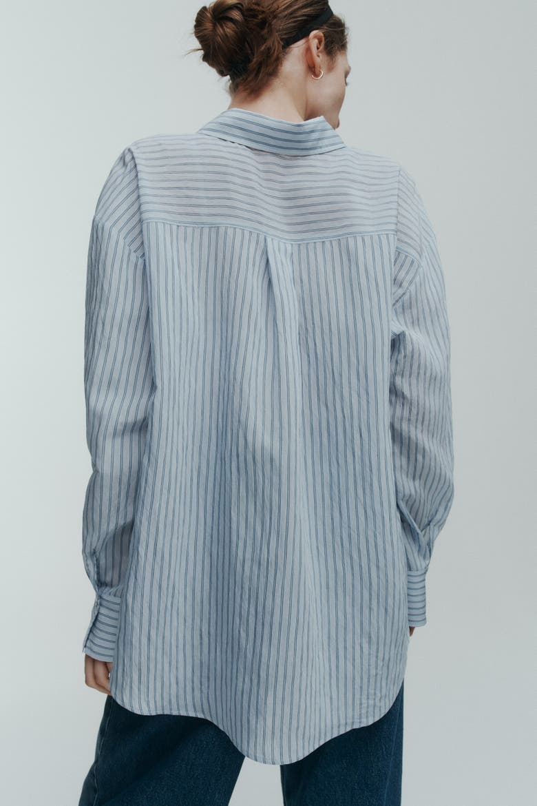 Oversized Shirt, Alternate, color, Light blue/striped