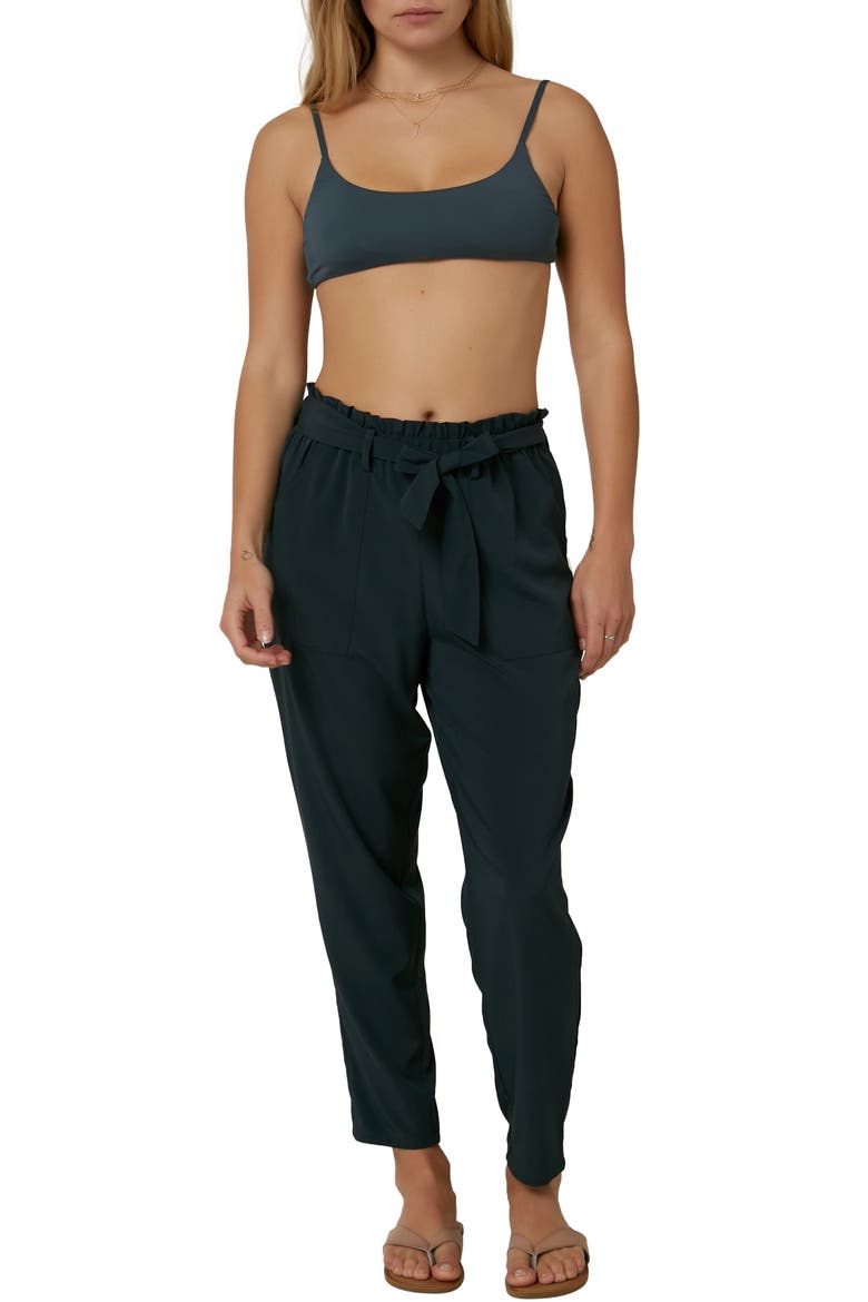 Layover Paperbag Waist Ankle Pants, Alternate, color, SLATE