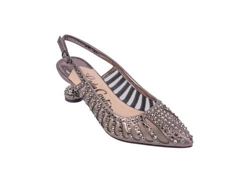 Lady Couture Mesh Rhinestone Heel Slingback Pump