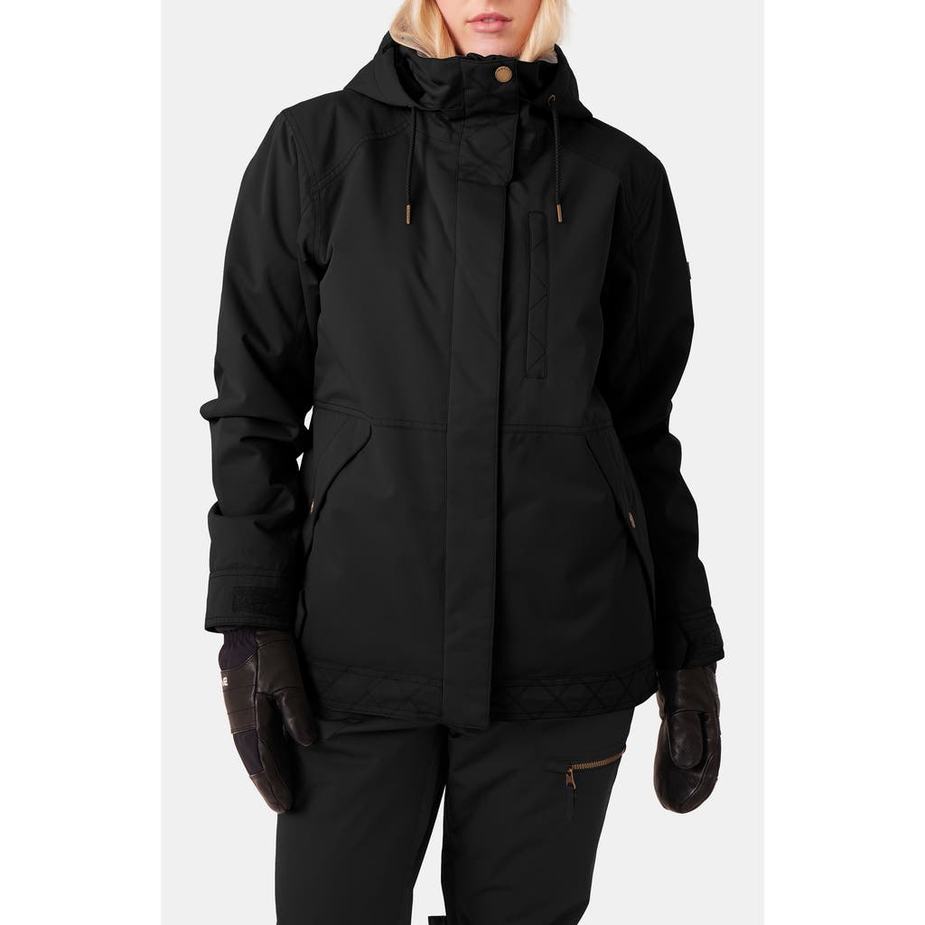 Roxy Billie Water Resistant Hooded Insulated Jacket In Black