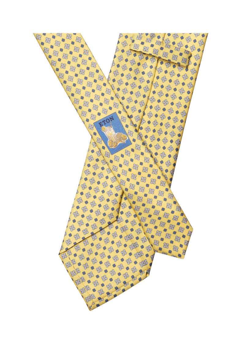 Yellow Floral Print Silk Twill Tie, Alternate, color, LIGHT YELLOW