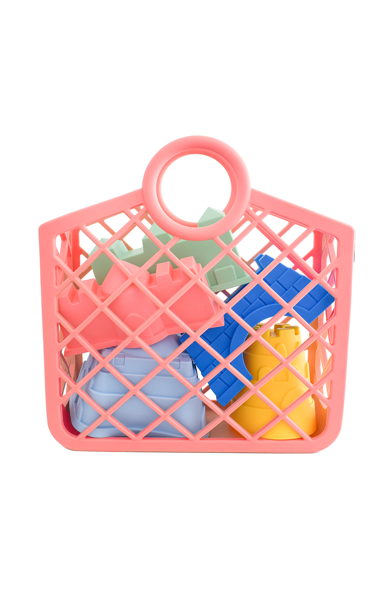 Kids Silicone Beach Toy & Tote Set, Main, color, Pink