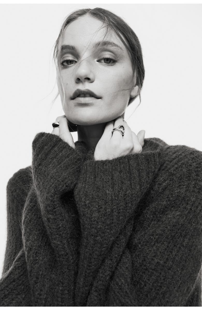 H&M Mohair-blend Jumper, Alternate, color, Dark Brown