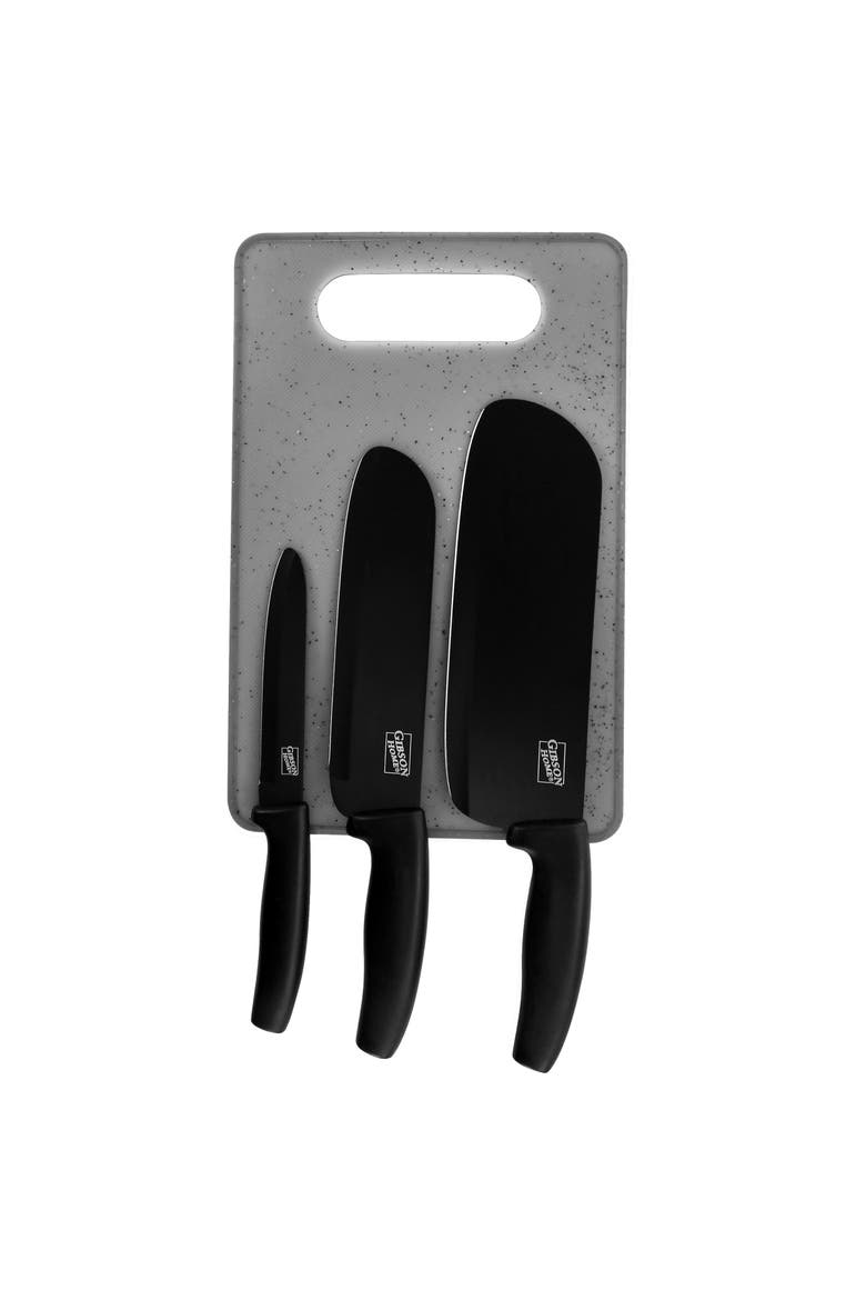 Edge Craft 4 Piece Nonstick Stainless Steel Cutlery Set, Alternate, color, Black
