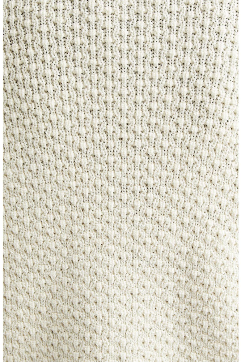 Perlé Crepe Wool Blend Cardigan, Alternate, color, ECRU