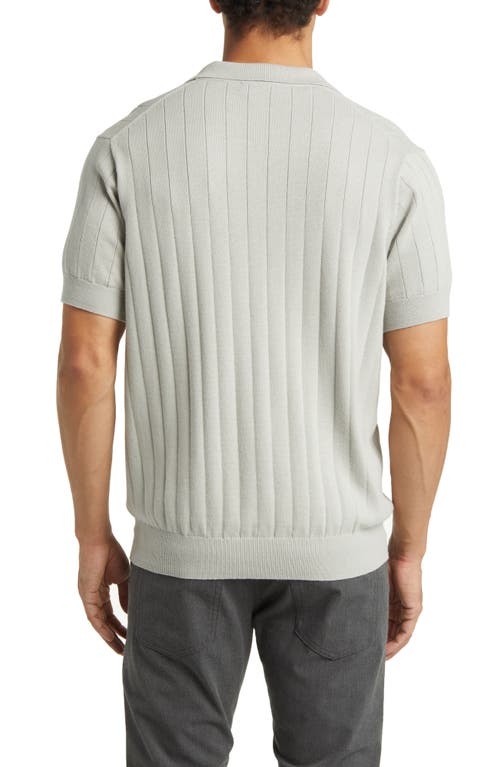 Rodd & Gunn Freys Crescent Knit Short Sleeve Polo Sweater In Gray