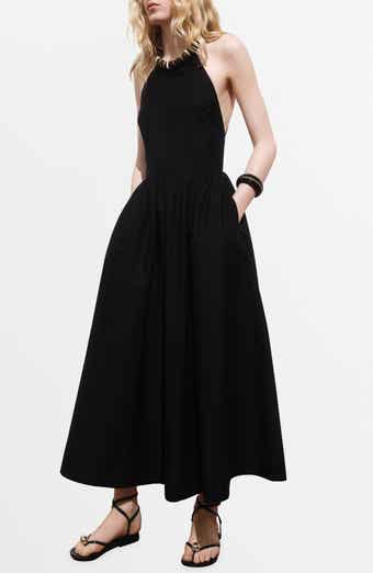 MANGO Sleeveless Fit & Flare Maxi Dress