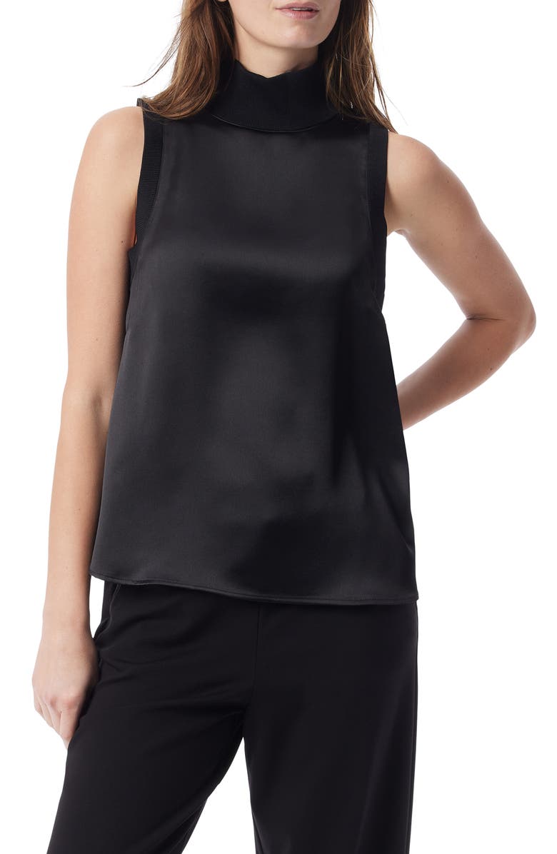 DO by Dee Ocleppo Rory Turtleneck Satin Shell Top, Main, color, Black