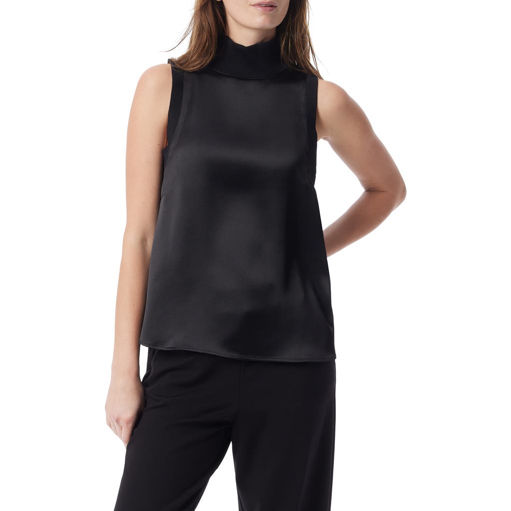Do By Dee Ocleppo Rory Turtleneck Satin Shell Top In Black