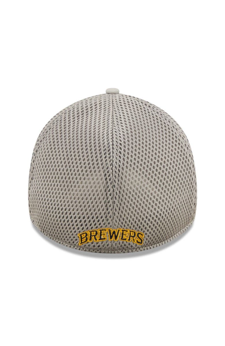 New Era Men's New Era Gray Milwaukee Brewers Team Neo 39THIRTY Flex Hat, Alternate, color, 