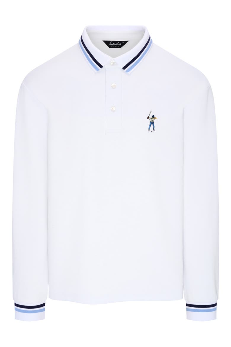 Premium Midweight Long Sleeve Polo, Main, color, BRIGHT WHITE