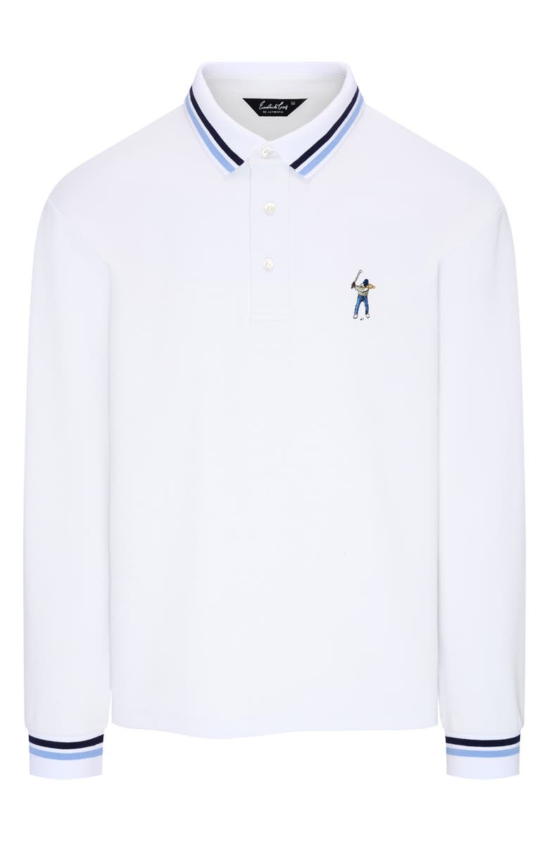 Eastside Golf Premium Midweight Long Sleeve Polo, Main, color, Bright White