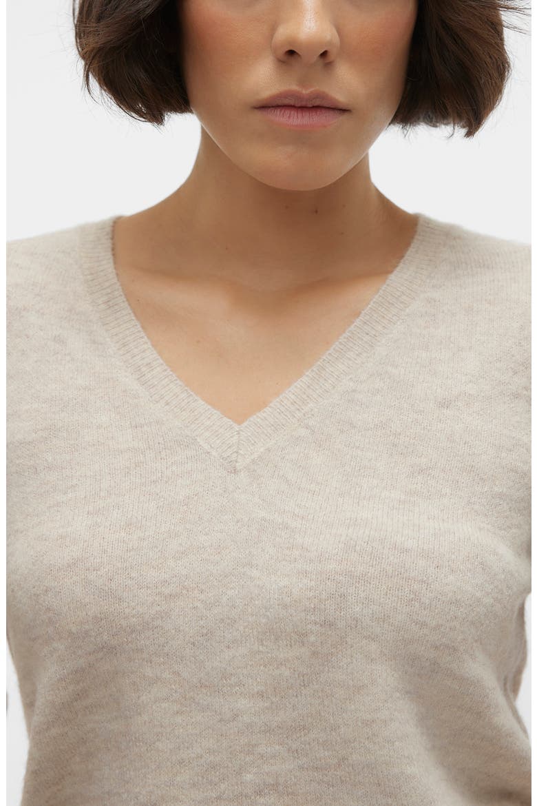 Elly Puff Sleeve Sweater, Alternate, color, BIRCH DETAIL W MELAN