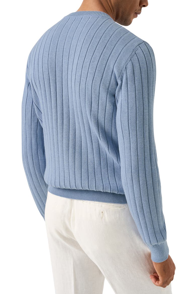 Rib Knit Cotton Crewneck Sweater, Alternate, color, LIGHT BLUE