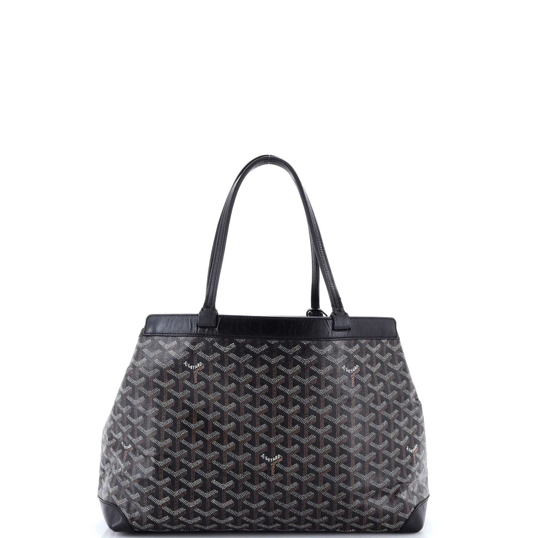 Pre-Owned Goyard Bellechasse Bag Coated Canvas PM, Alternate, color, Black