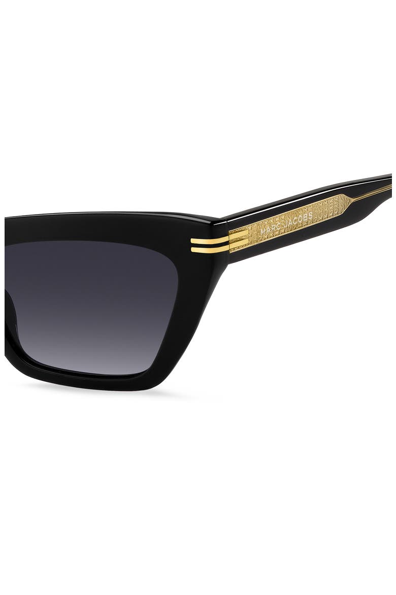 54mm Gradient Rectangular Sunglasses, Alternate, color, BLACK CRYSTAL/ DARK GREY SF