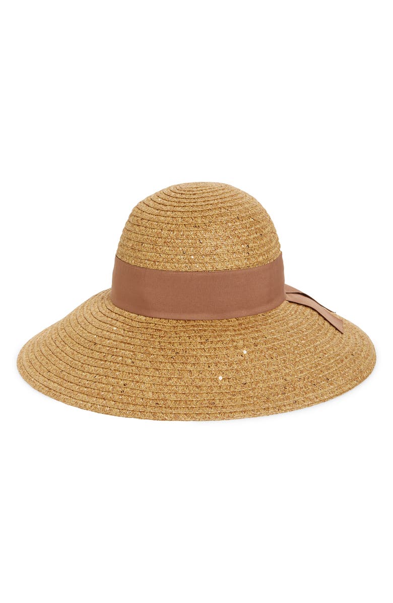 Nordstrom Sequin Floppy Straw Hat, Main, color,