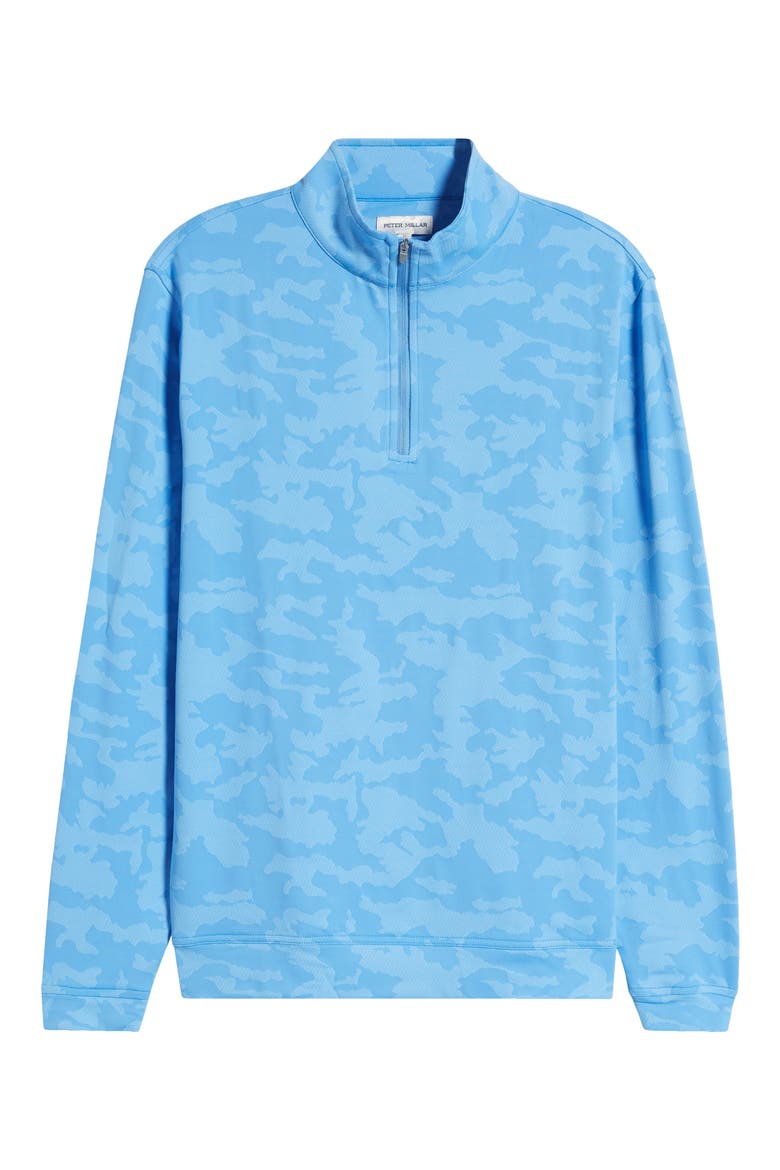Perth Camo Performance Quarter Zip Pullover, Alternate, color, LIBERTY BLUE