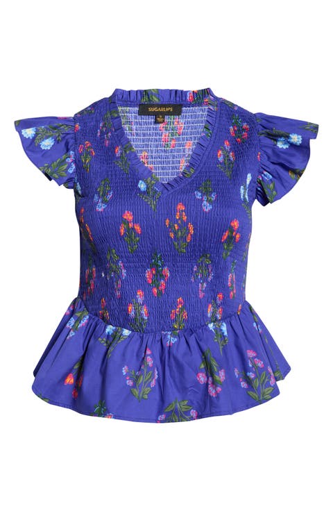 Clemen Floral Print Top (Plus)