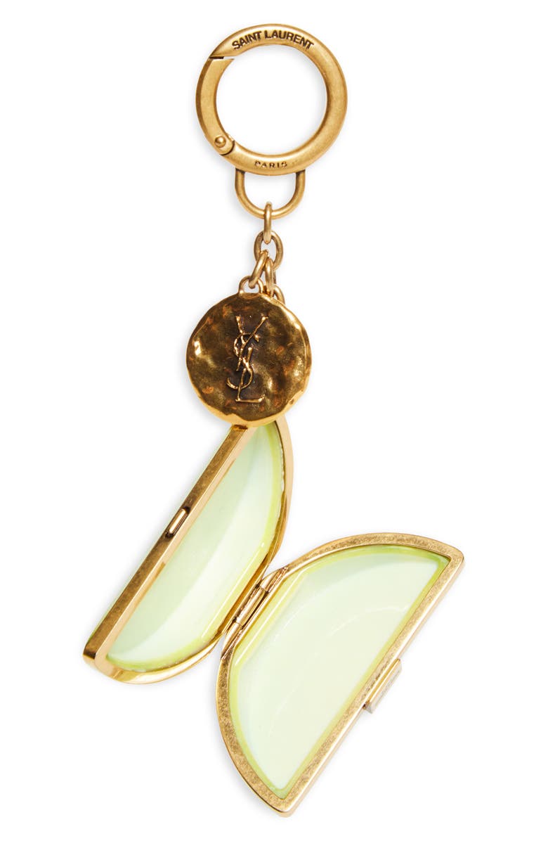 Saint Laurent Lemon Key Ring, Alternate, color, Yellow Multicolor
