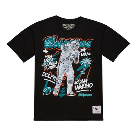 Men's Mitchell & Ness Dan Marino Black Miami Dolphins Chalked Up Player Graphic T-Shirt