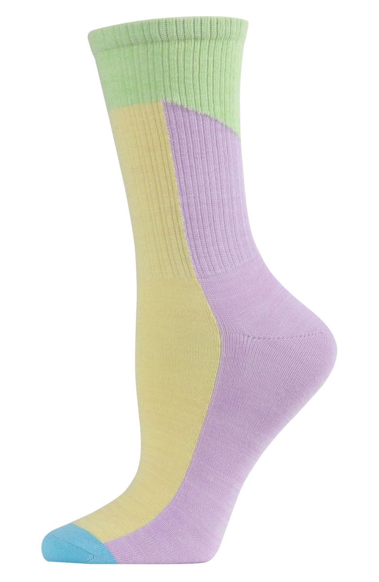 MeMoi Pastel Patch Crew Socks, Main, color, 