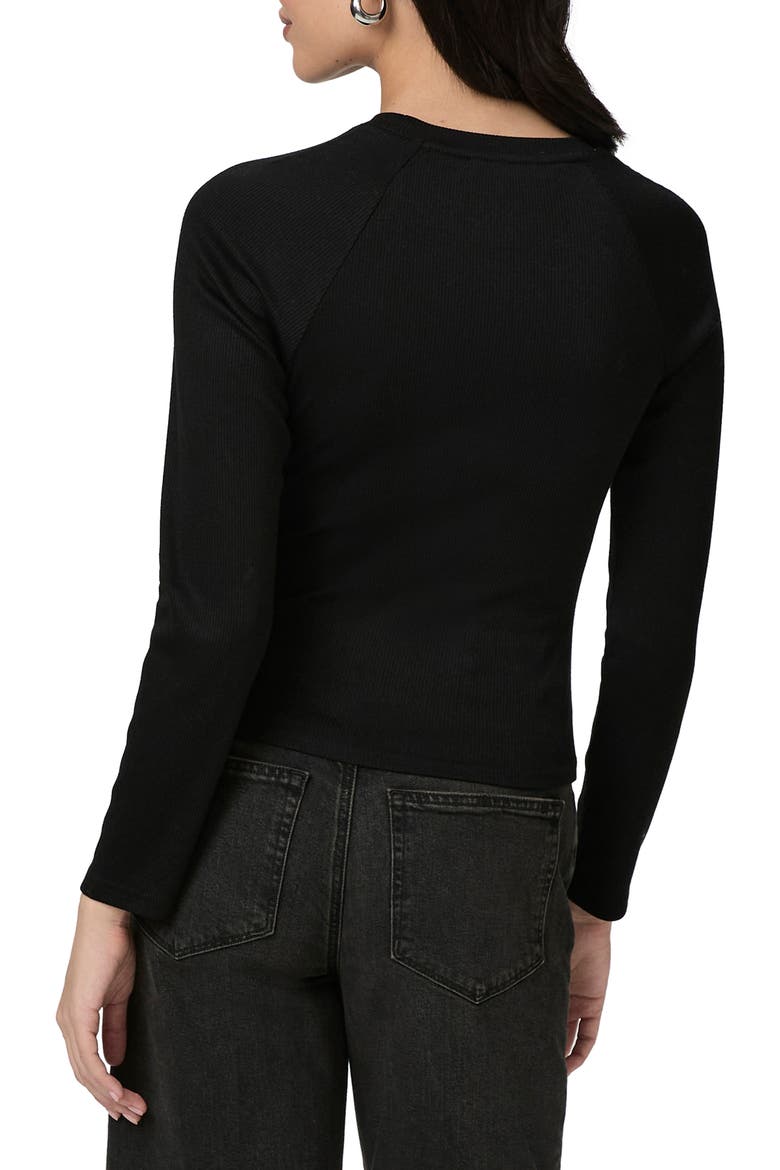 Amren Rib Long Sleeve Top, Alternate, color, BLACK