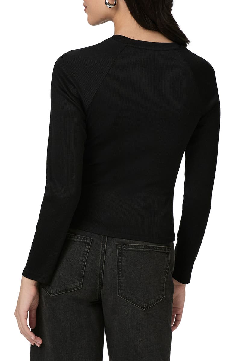 PAIGE Amren Rib Long Sleeve Top, Alternate, color, Black