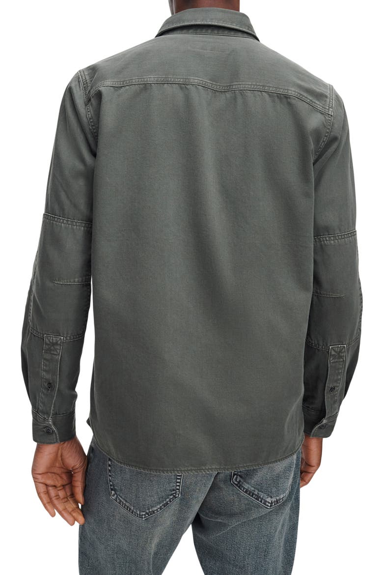 Overdyed Denim Button-Up Work Shirt, Alternate, color, DRKGRN