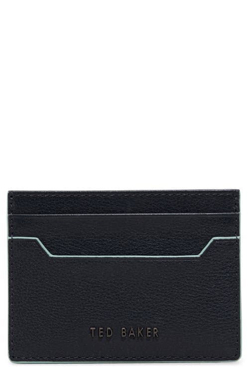 Ted Baker London Cavendish Pebbled Leather Cardholder in Navy 