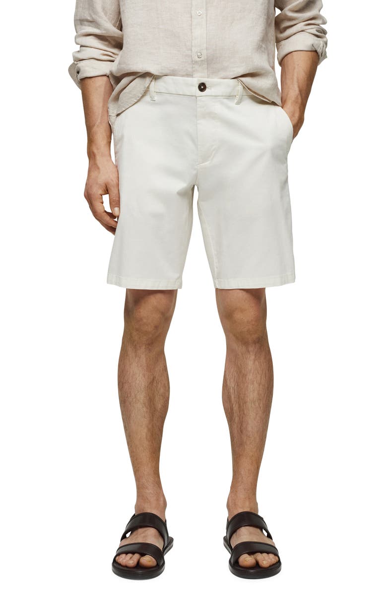 MANGO Slim Fit Flat Front Bermuda Chino Shorts, Main, color, 