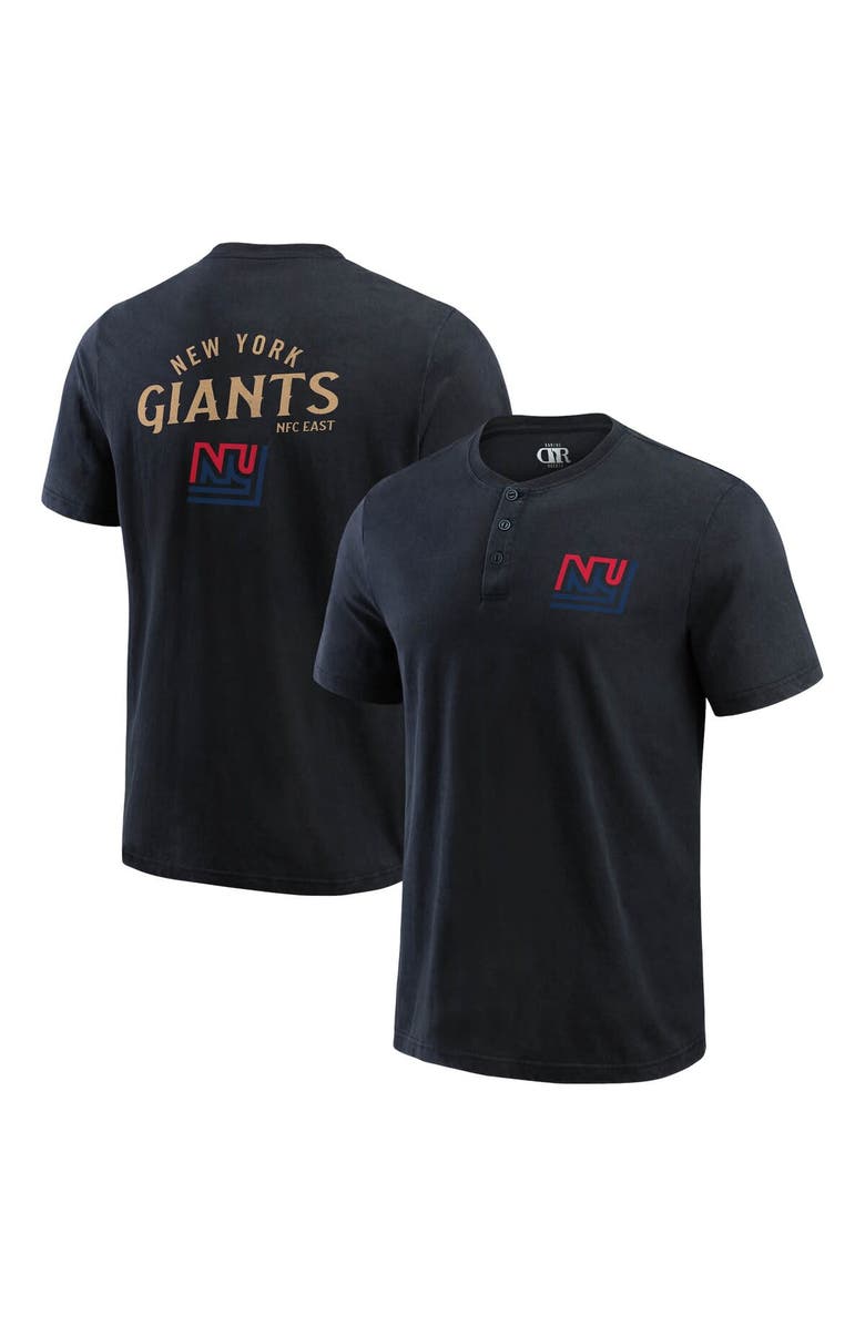 Darius Rucker Collection by Fanatics Men's Darius Rucker Collection by Fanatics Black New York Giants Washed Henley T-Shirt, Main, color, Black
