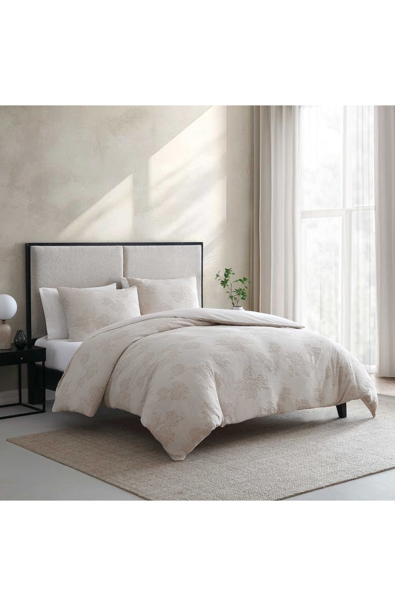 Vera Wang Roses Cotton Duvet Set, Main, color, Beige