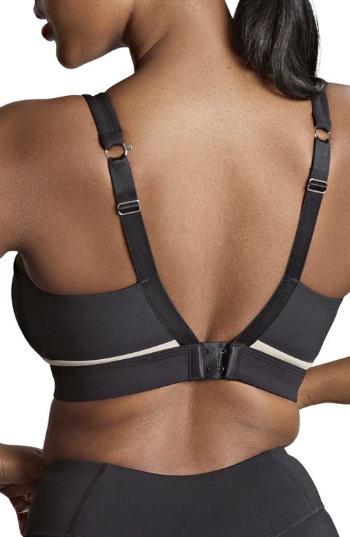 Panache Freedom Underwire Full Coverage Unlined Wireless Sports Bra In Black/chalk