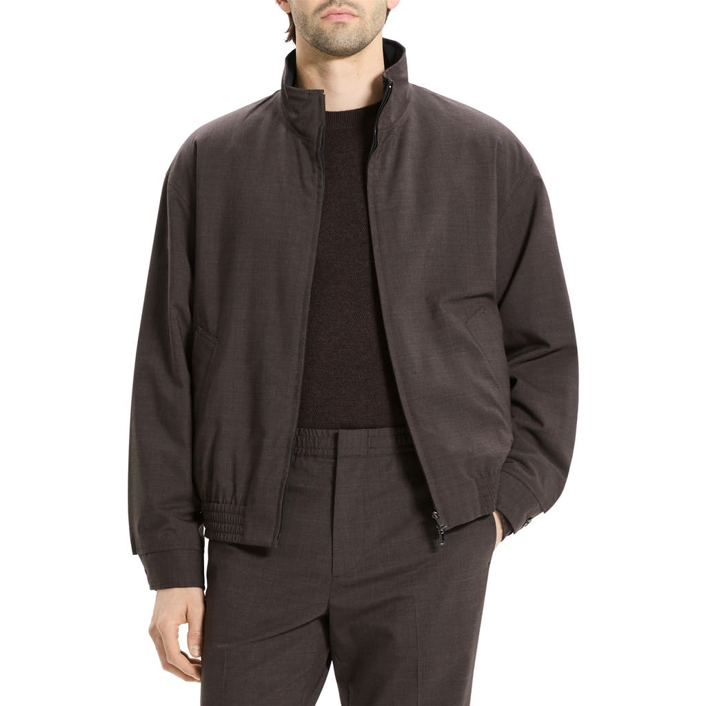 Theory Motion Wool Blend Reversible Jacket In Brown