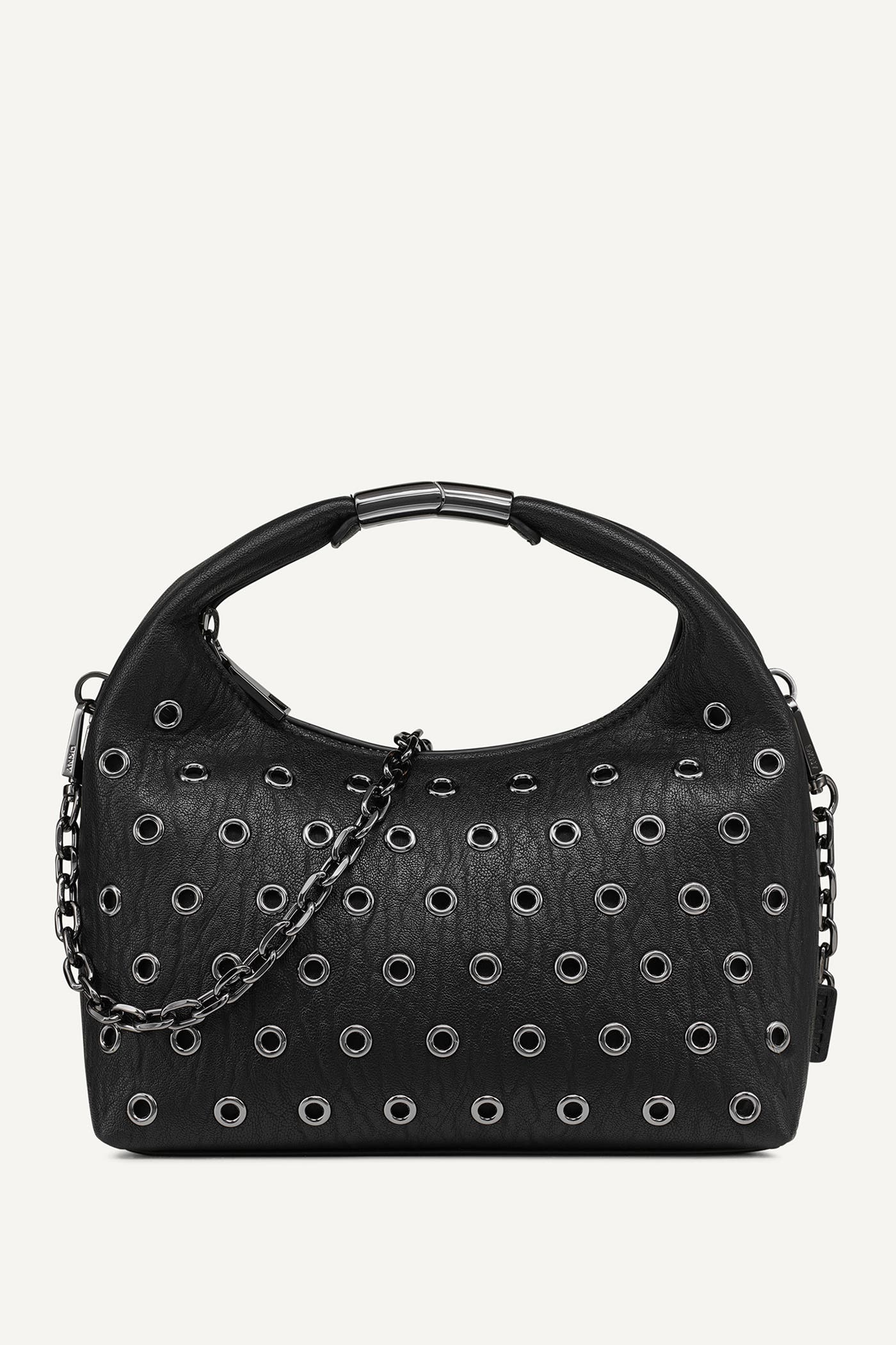 DKNY Mel Tz Hobo in Blk/gunmetal 