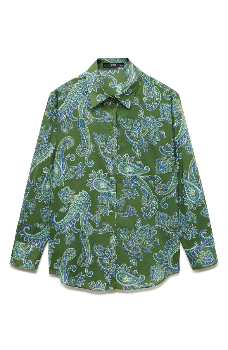 MANGO Paisley Button-Up Shirt, Alternate, color, 