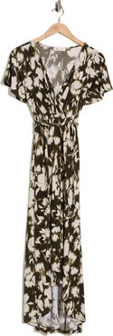 WEST K Flutter Sleeve High-Low Dress