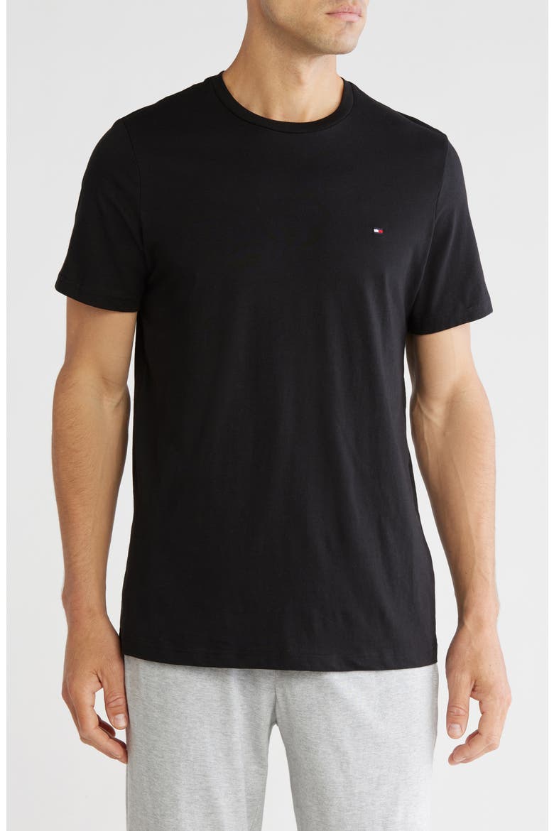 Crew Neck Lounge T-Shirt, Main, color, BLACK