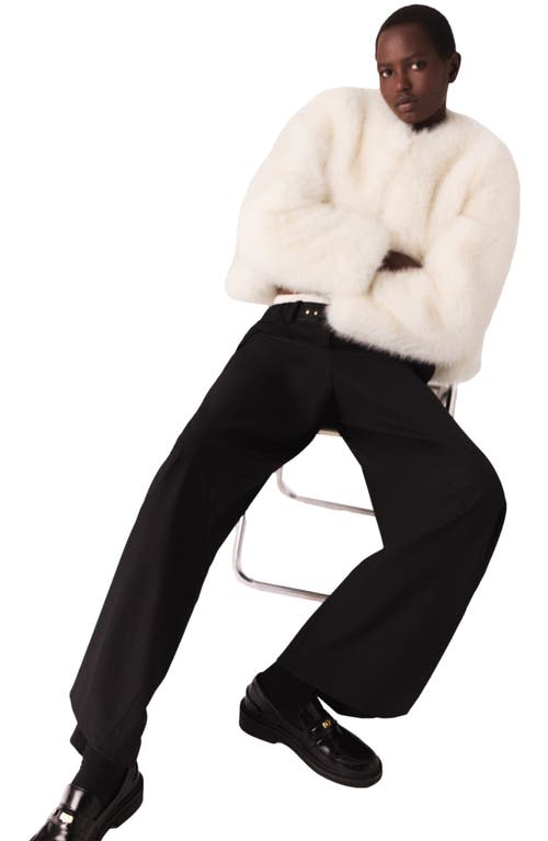 Maje Wide-leg Suit Trousers In Black