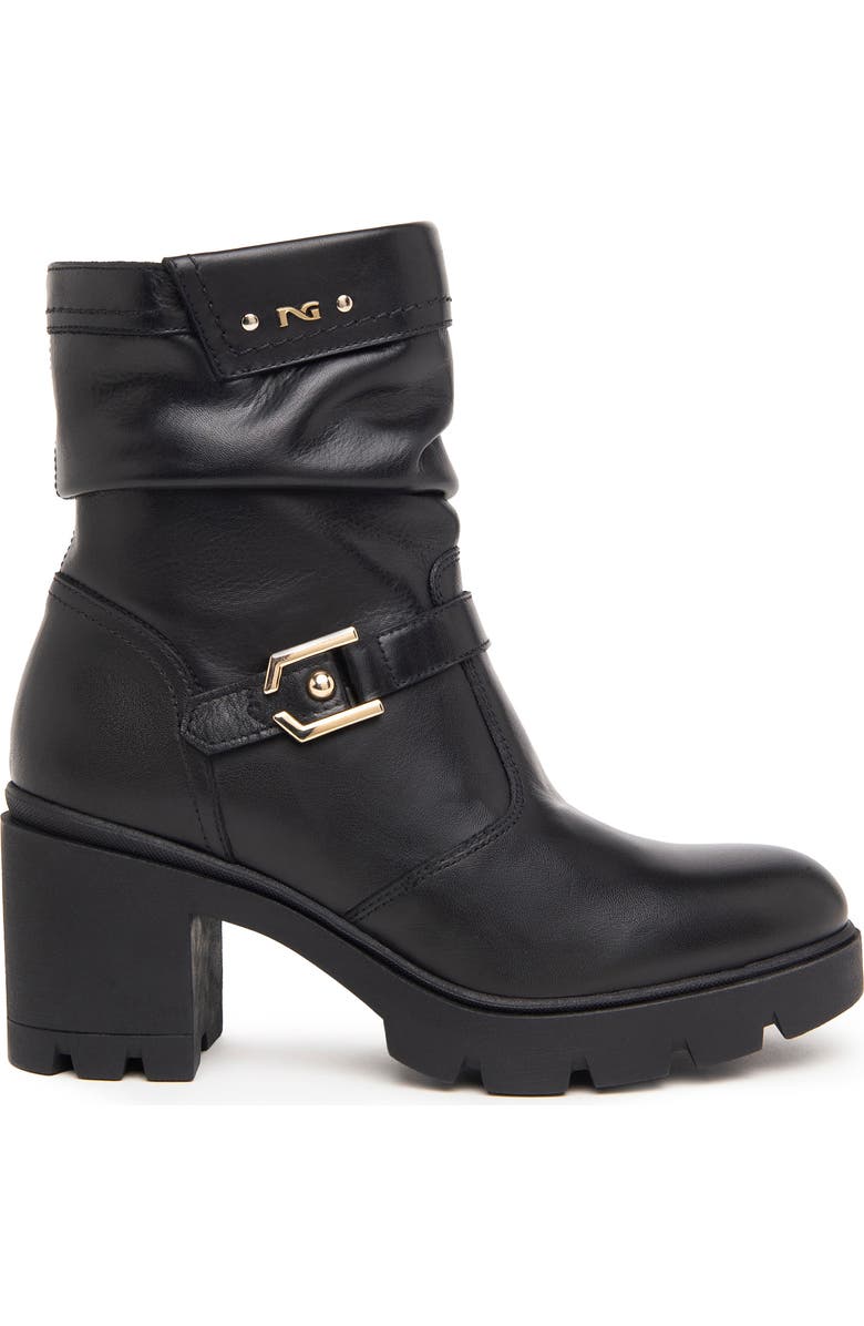 NeroGiardini Platform Moto Bootie, Alternate, color, Black