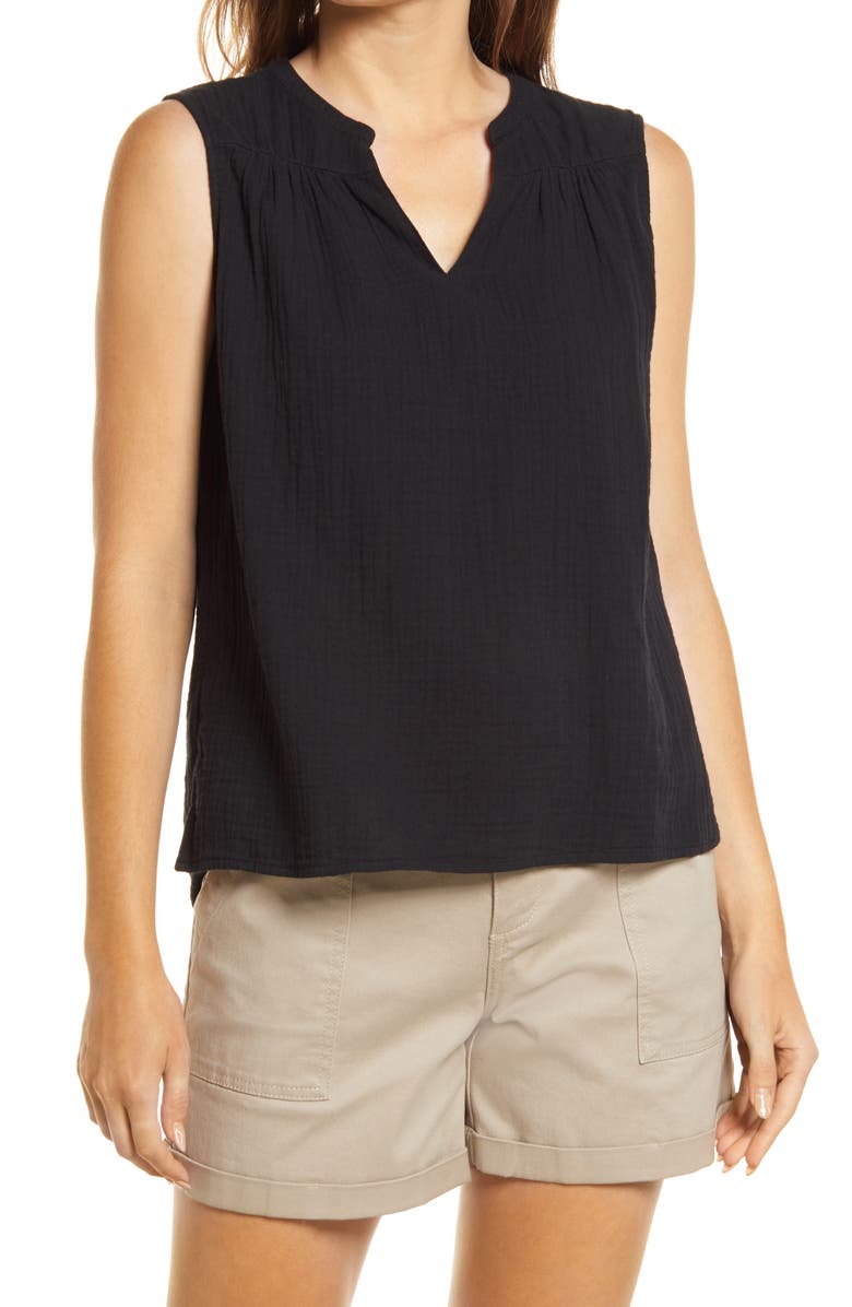 Caslon<sup>®</sup> Gathered A-Line Tank, Main, color, 