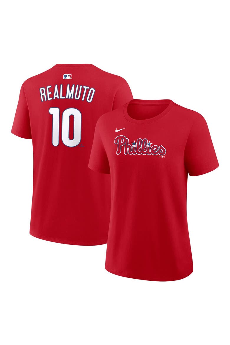 Women's Nike J.T. Realmuto Red Philadelphia Phillies Name & Number T-Shirt, Main, color, Red