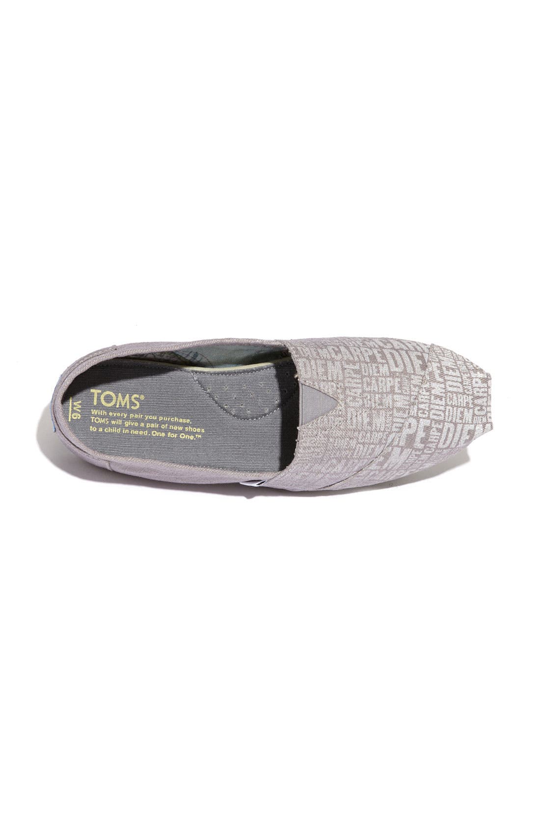 TOMS 'Classic - Carpe Diem' Canvas Slip-On, Alternate, color, 
