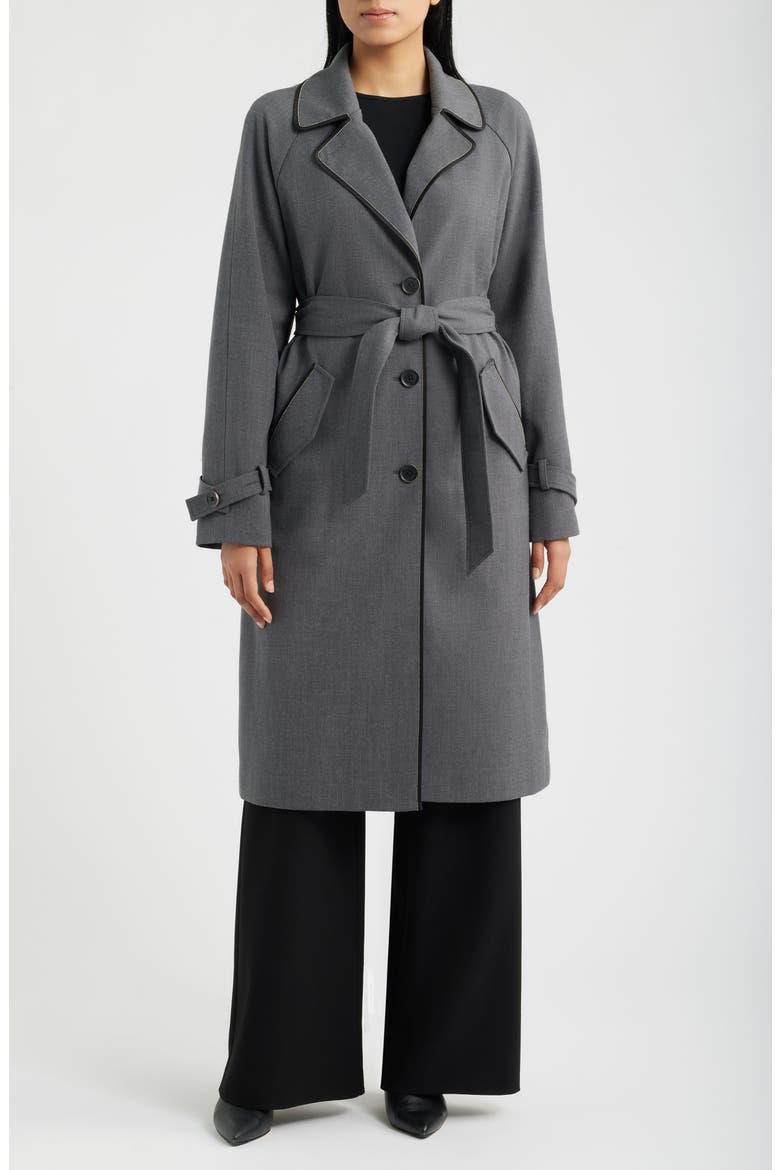 Stretch Gabardine Trench Coat, Main, color, CHARCOAL