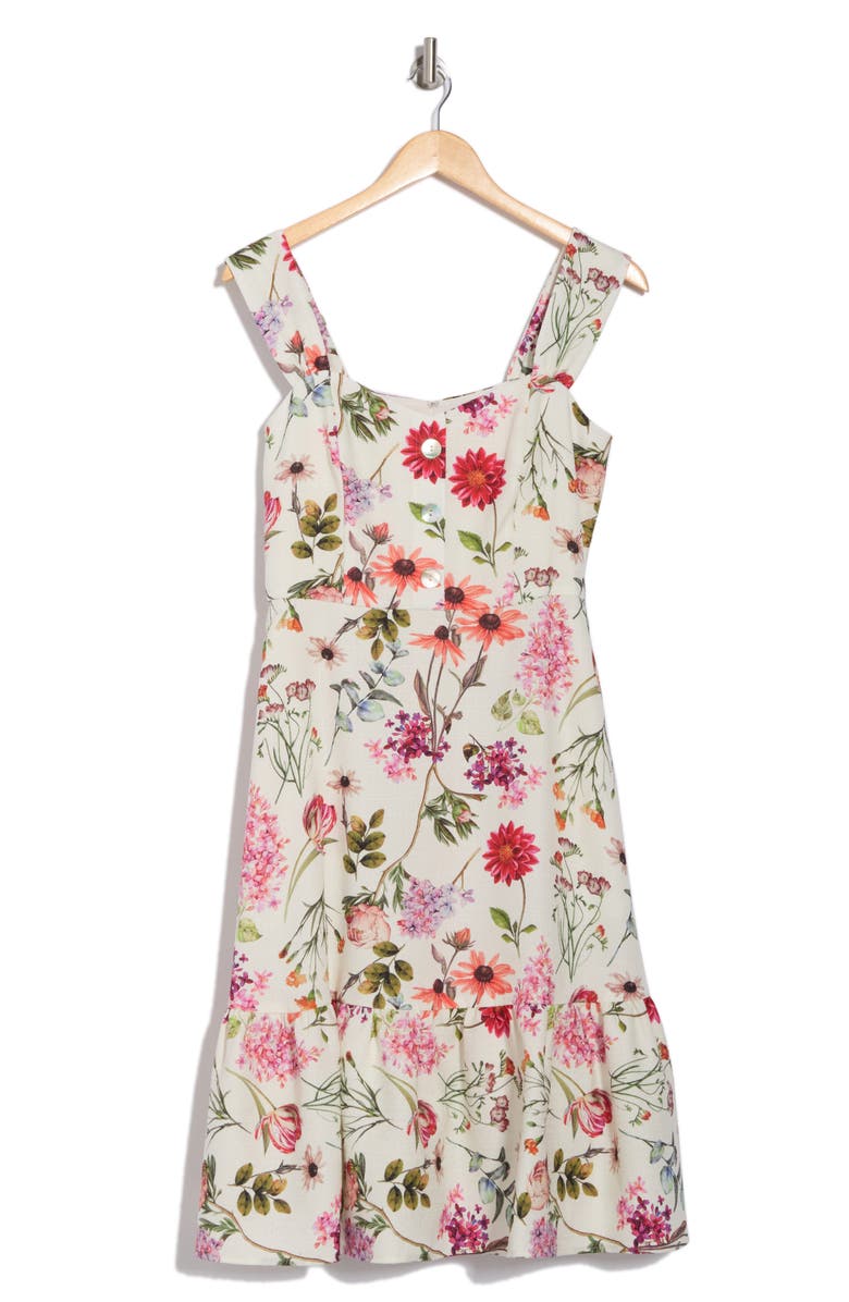 Eliza J Floral Print Midi Dress, Alternate, color, 