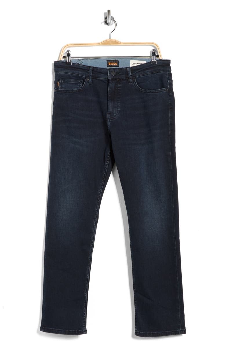 BOSS Delaware Slim Fit Stretch Jeans, Main, color, Dark Blue
