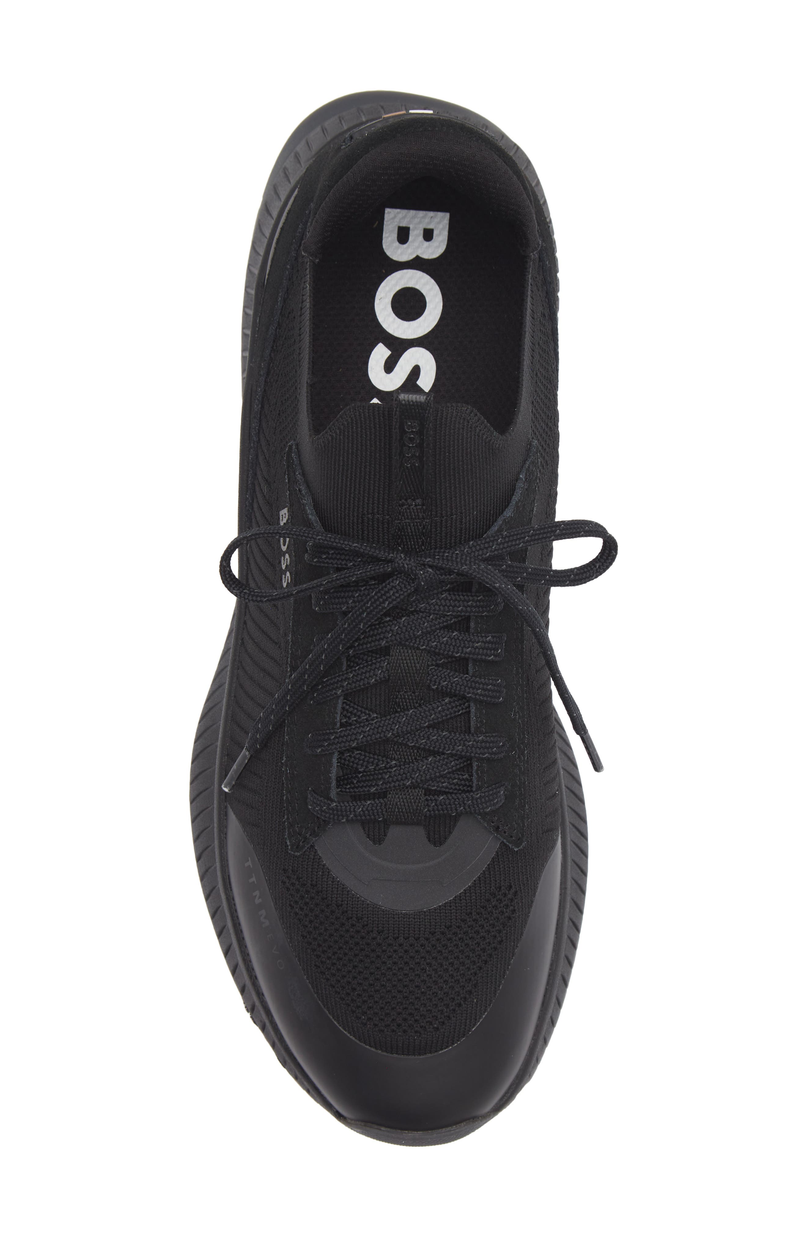 Titanium Evo Leather Sneaker, Alternate, color, BLACK