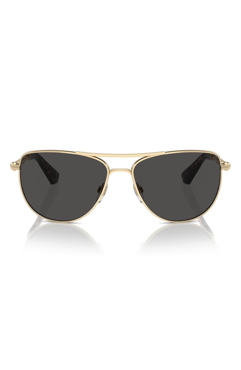 Burberry 60mm Pilot Sunglasses, Alternate, color, Lt Gold