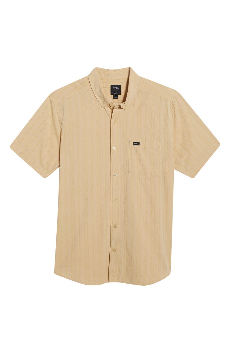 RVCA That'll Do Stripe Slim Fit Short Sleeve Button-Down Shirt, Alternate, color, 